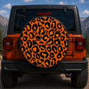 Leopard Pattern Skin Orange Custom Jeep Wheel Cover With Camera Hole