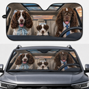English Springer Spaniel Family Custom Car Windshield Sunshades