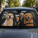 Golden Retriever Family Custom Car Windshield Sunshades