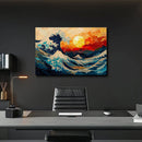 Japan The Great Wave Sunset - Living Room - Canvas Wall Art - Print - Wall Decor