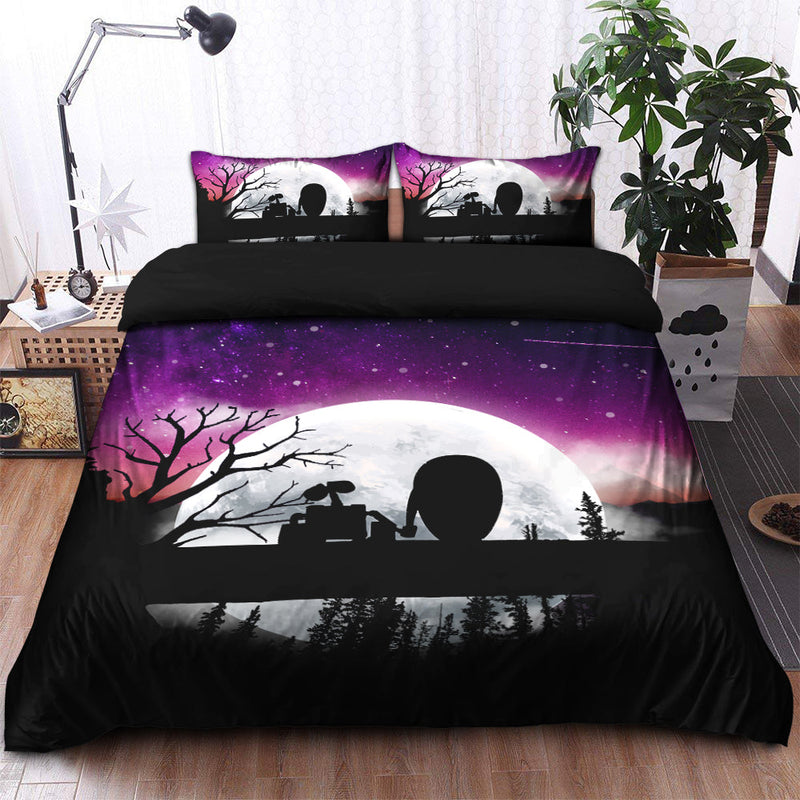 Wall-E Moon Night Bedding Set Duvet Cover And 2 Pillowcases Nearkii