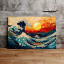 Japan The Great Wave Sunset - Living Room - Canvas Wall Art - Print - Wall Decor