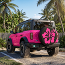 Tropical Pink Hibiscus Custom Jeep Wheel Cover With Camera Hole