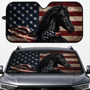 Horse American Flag Custom Car Windshield Sunshades