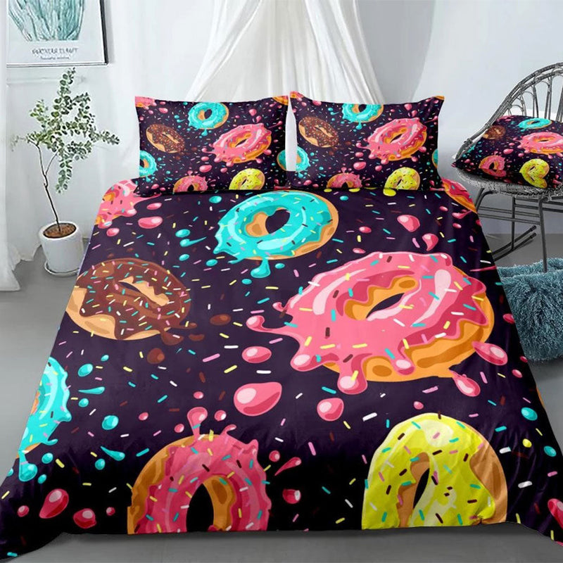 Donuts Duvet Bedding Set Duvet Cover And 2 Pillowcases Nearkii