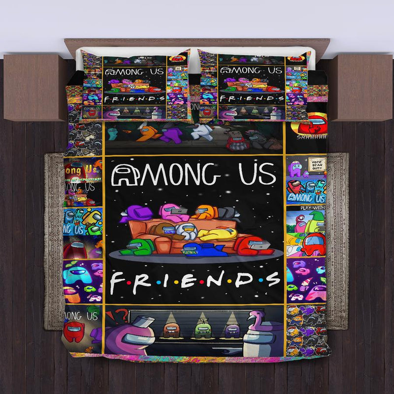 Among Us Friends Bedding Set Duvet Cover And 2 Pillowcases Nearkii