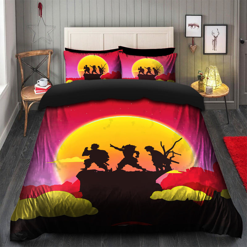 Demon Slayer Kimetsu No Yaiba Anime Sunset Bedding Set Duvet Cover And 2 Pillowcases Nearkii