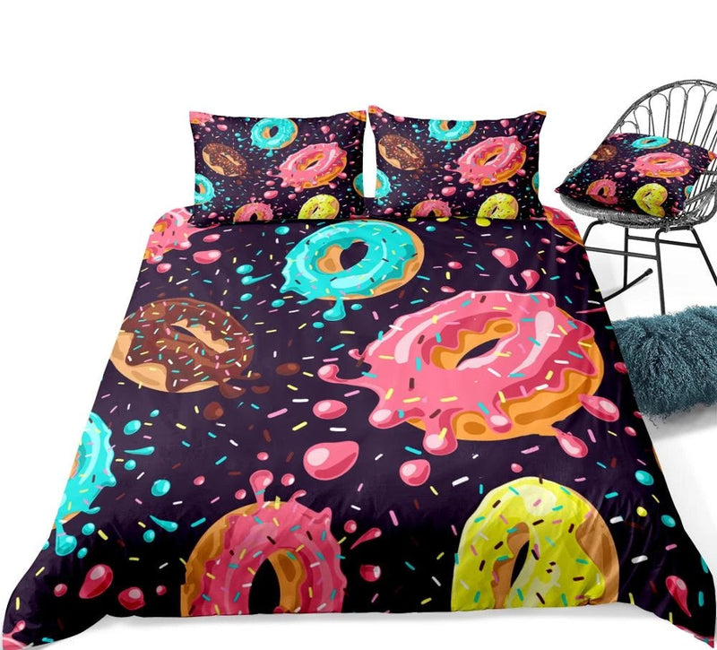 Donuts Duvet Bedding Set Duvet Cover And 2 Pillowcases Nearkii