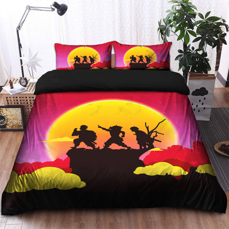 Demon Slayer Kimetsu No Yaiba Anime Sunset Bedding Set Duvet Cover And 2 Pillowcases Nearkii