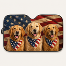 Golden Retriever USA Flag Custom Car Windshield Sunshades
