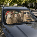 Sheep Family Driving Custom Car Windshield Sunshades