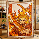 Rengoku Demon Slayer Japan Style Woven Throw Blanket