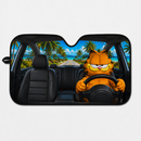 Garfield Driving Summer Custom Car Windshield Sunshades