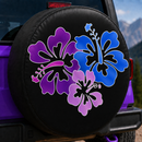 Purple Hibiscus Jeep Car Spare Tire Cover