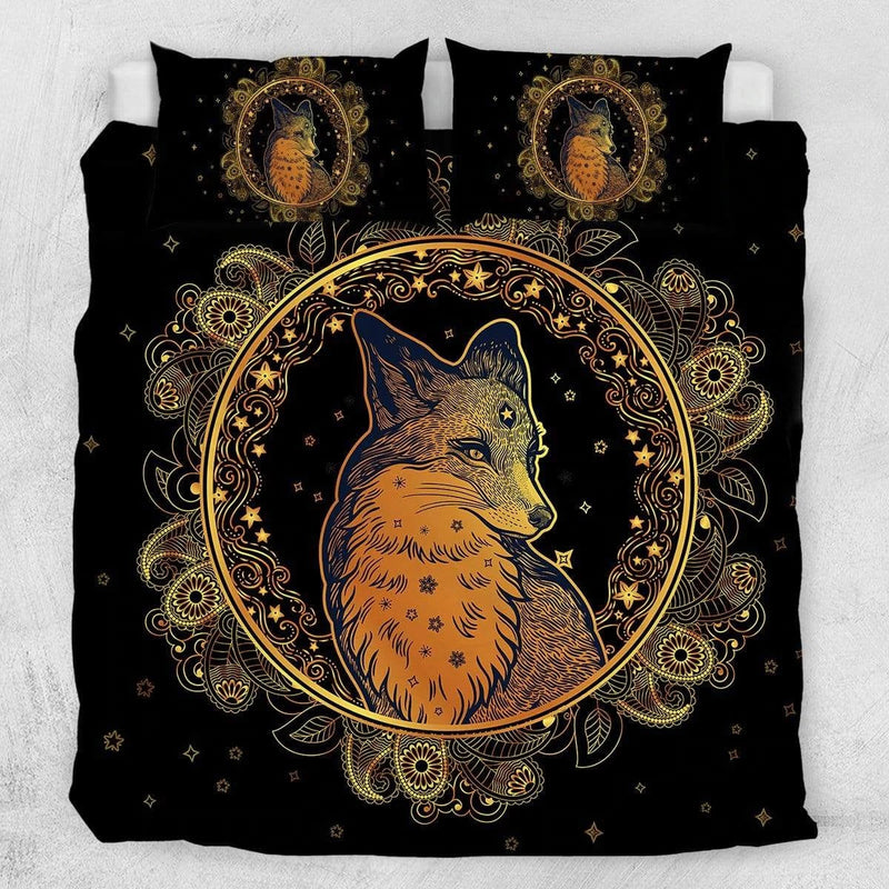 Mandala Fox Bedding Set Duvet Cover And 2 Pillowcases Nearkii