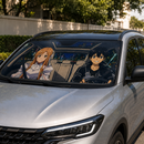 Sword Art Online Kirito And Asuna Driving Custom Car Windshield Sunshades