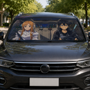 Sword Art Online Kirito And Asuna Driving Custom Car Windshield Sunshades