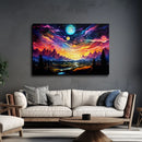 Psychedelic Starry Sky Planets - Living Room - Canvas Wall Art - Print - Wall Decor