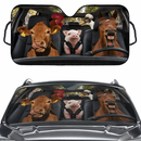 Horse Chicken Cow Pig Family Custom Car Windshield Sunshades