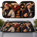 Jujutsu Kaisen Satoru Sukuna Megumi And Yuji Anime Driving Custom Car Windshield Sunshades