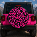 Pink Leopard Pattern Skin Custom Jeep Wheel Cover With Camera Hole