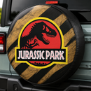 Jurassic Park T-Rex Logo Car Spare Tire Cover With Camera Hole