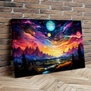 Psychedelic Starry Sky Planets - Living Room - Canvas Wall Art - Print - Wall Decor