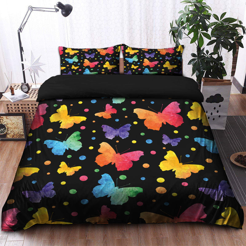 Butterfly Water Color Bedding Set Duvet Cover And 2 Pillowcases Nearkii