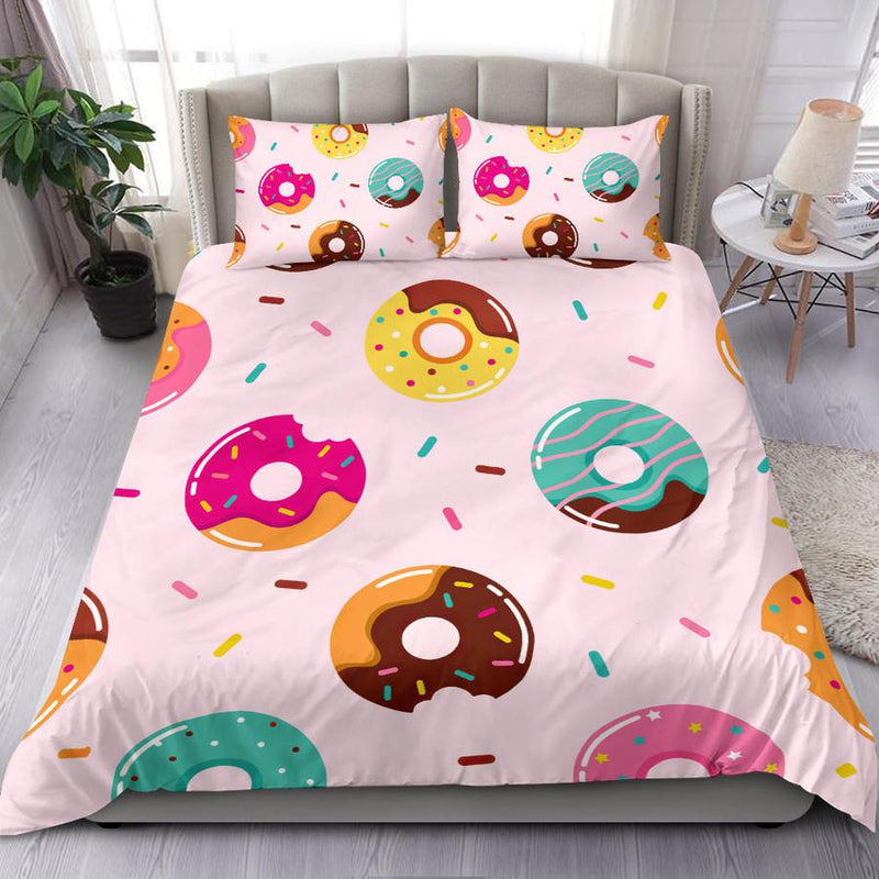 Cute Donut Bedding Set Bedding Set Duvet Cover And 2 Pillowcases Nearkii