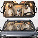 Australian Shepherd Family Dogs Custom Car Windshield Sunshades