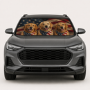 Golden Retriever USA Flag Custom Car Windshield Sunshades