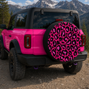 Pink Leopard Pattern Skin Custom Jeep Wheel Cover With Camera Hole
