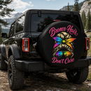 Bronco Hair Don't Care Car Spare Tire Cover With Camera Hole