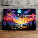 Psychedelic Starry Sky Planets - Living Room - Canvas Wall Art - Print - Wall Decor