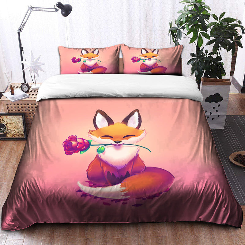 Cute Fox Bedding Set Duvet Cover And 2 Pillowcases Nearkii