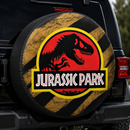 Jurassic Park T-Rex Logo Car Spare Tire Cover With Camera Hole