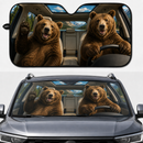 Couple Bear Driving Car Auto Sunshades