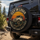 Get In Loser Trouble Ain't Gonna Make Itself Car Spare Tire Cover With Camera Hole