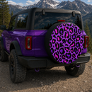 Leopard Pattern Skin Purple Custom Jeep Wheel Cover With Camera Hole