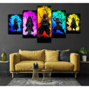 Anime Demon Slayer Tanjiro Nezuko Zenitsu inosuke Silhouette 5 Piece Canvas Wall Art - Modern Home Decor