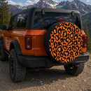 Leopard Pattern Skin Orange Custom Jeep Wheel Cover With Camera Hole