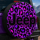 Leopard Pattern Skin Purple Custom Jeep Wheel Cover With Camera Hole