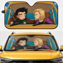 Dragon Ball Krillin And 18 Driving Custom Car Windshield Sunshades