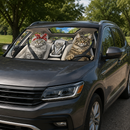 Maine Coon Cat Family Custom Car Windshield Sunshades