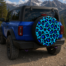 Leopard Pattern Skin Blue Custom Jeep Wheel Cover With Camera Hole