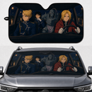 Full Metal Alchemist Anime Edward Riza And Alphonse Custom Car Windshield Sunshades