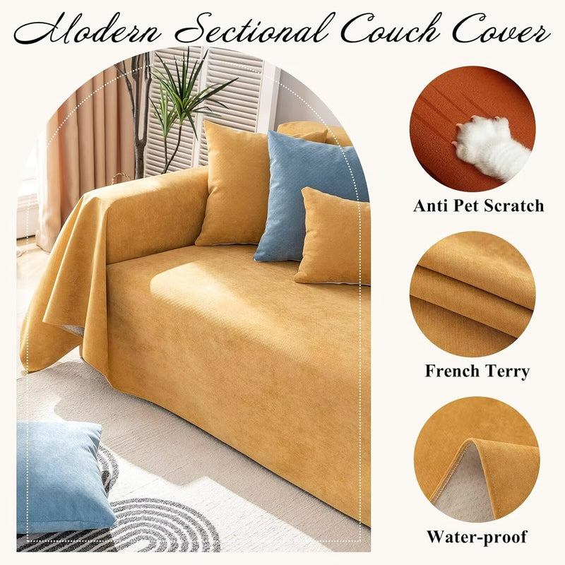 Waterproof Yellow Boho Couch Covers - Sofa Covers Bohemian - Gift