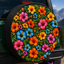 Colorful Hawaiian Hibiscus Custom Jeep Wheel Cover With Camera Hole