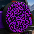 Leopard Pattern Skin Purple Custom Jeep Wheel Cover With Camera Hole