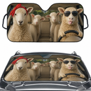 Sheep Family Driving Custom Car Windshield Sunshades